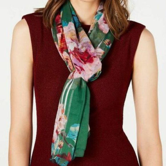 INC- Floral Stripe Extra Large~Versatile Wrap~NWT😻 - Picture 2 of 6